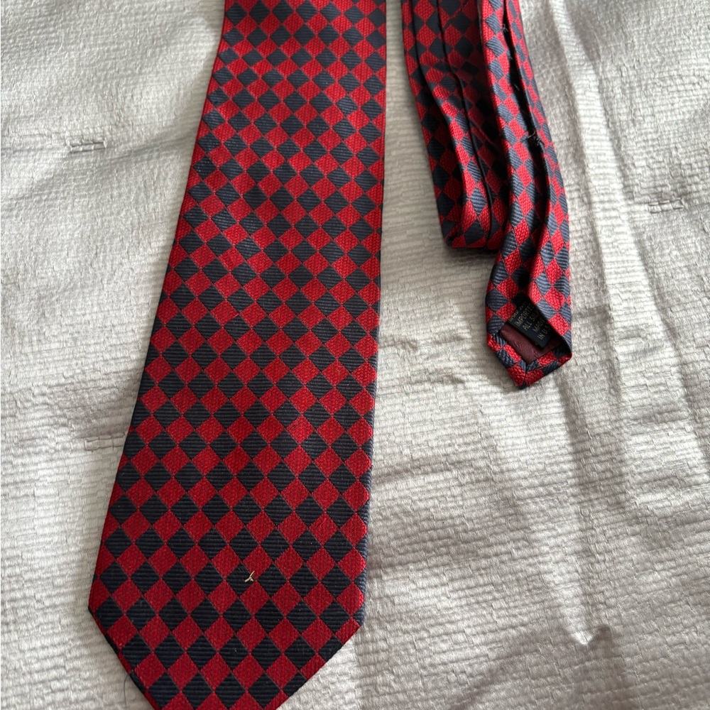 Red and Black Checkered Tie
